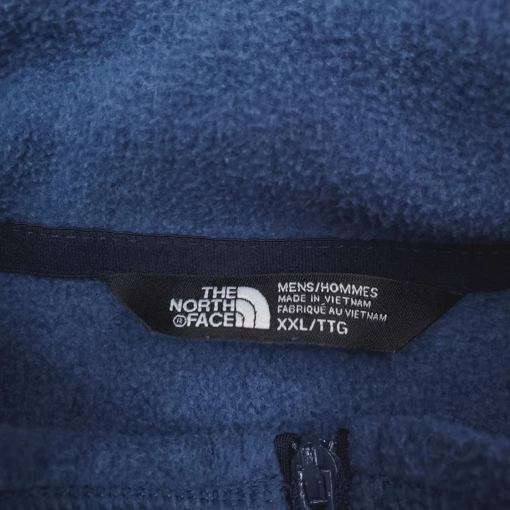 North Face Pullover Mens 2XL Blue TKA Glacier 100 Fleece Quarter Zip Sweater